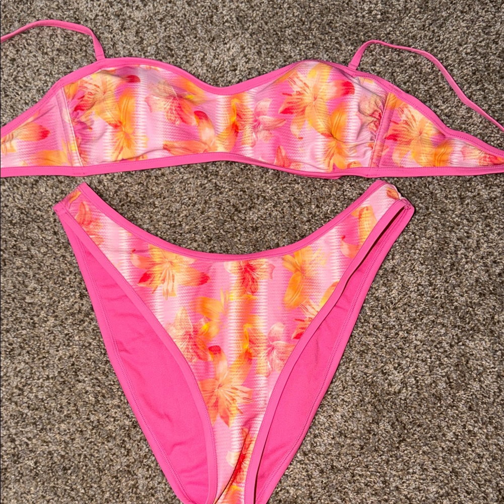 Wild Fable Pink and Yellow Floral Bikini